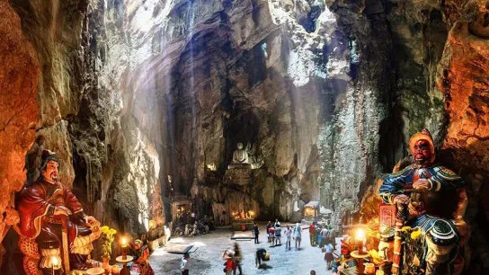 Embark On A Climb To Visit A Pagoda Inside Marble Mountain