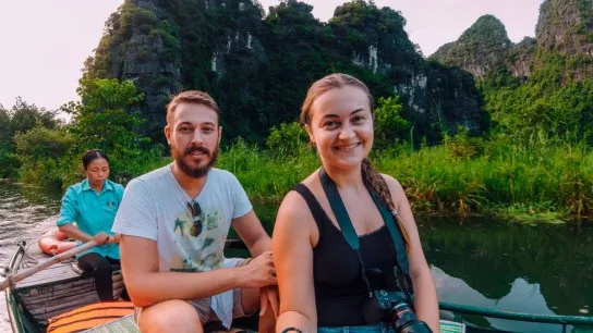 Tourists Taking Selfies With The Splendid Limestone Karsts