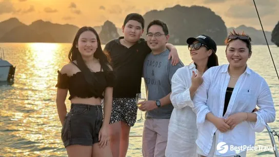 Day 5 Take Picture With The Gorgeous Sunset Of Halong Bay