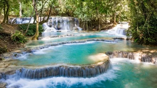 Day 9 Discover Kuang Si Waterfalls Limestone Terraces, Emerald Waters, And Tranquil Beauty