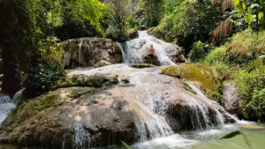 Day 6 Stand Before Hieu Waterfall, One Of Pu Luong’s Most Breathtaking Natural Treasures