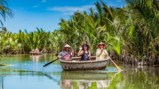 Paddle The Unique Vietnamese Bamboo Basket Boat In Tranquil Waters