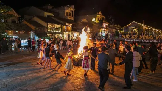 Day 2 Participate In A Night Festival With Local People At Dong Van Town