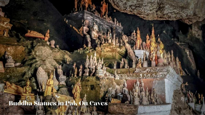 Thousands Of Buddha Statues In Pak Ou Caves