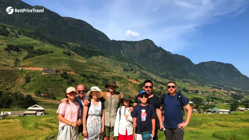 Tourists Take Photo At Giang Ta Chai Village