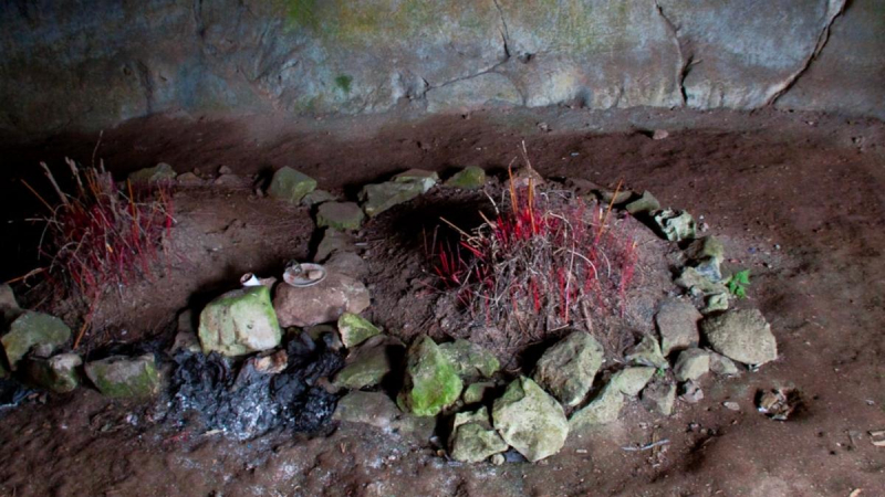 Burial Ground In The Cave Of Prehistoric Man