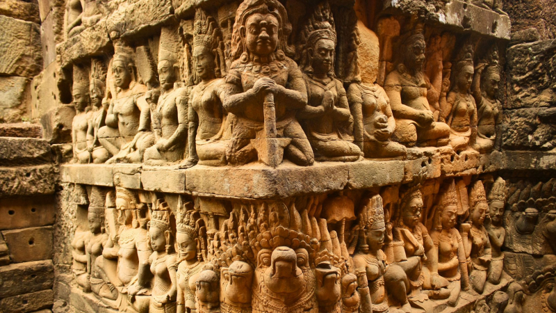 Day 2 The Terrace Of The Leper King Is A Section Of Wall Featuring Elaborate Carvings