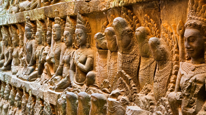 Day 2 The Terrace Of The Leper King Is A Terrace Wall Covered In Intricately Carved Nagas, Demons, And Other Legendary Creatures