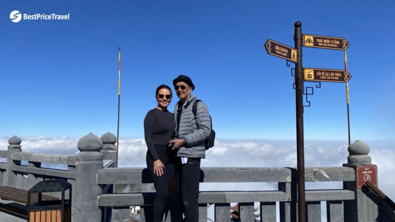 Day 2 A Couple Enjoys The Breath Taking View From Fansipan Legend