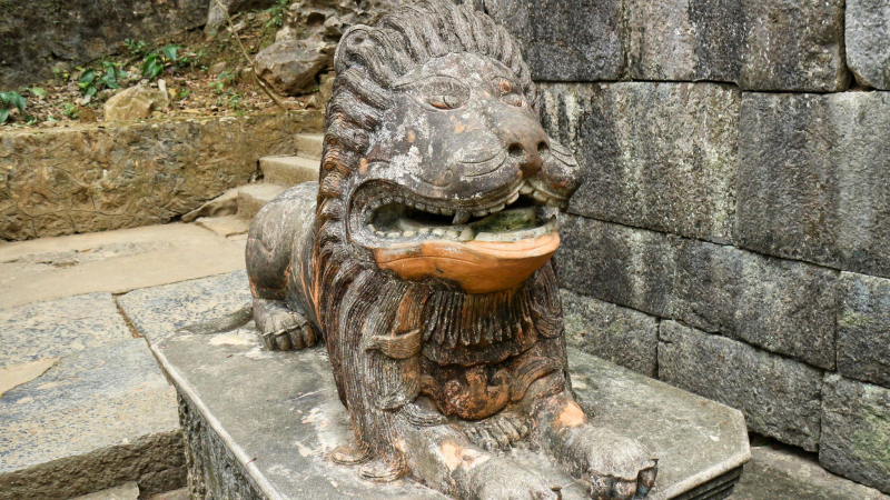 King Dinh Temple Is Decorated With Many Shapes And Intricately Carved Motifs
