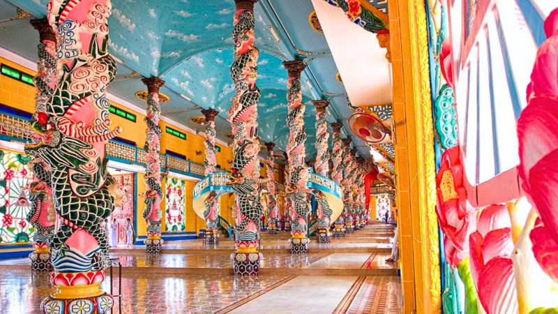 Cao Dai Temple Of Caodaism Which Originated In Vietnam