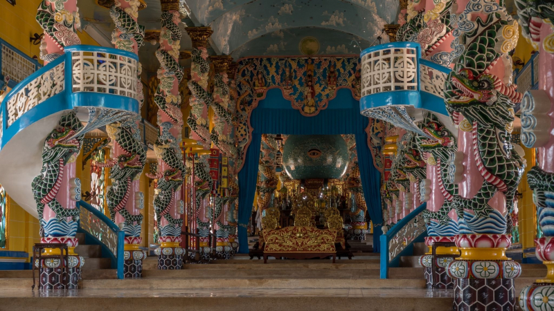 Feel The Harmony Between Asian And Western Architectural Art At Cao Dai Temple