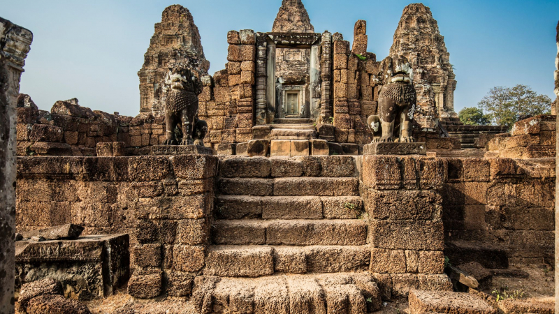 Eastern Mebon The Ancient Temple Adorned With Intricate Sculptures