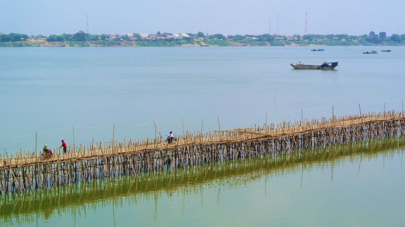These Bamboo Bridge Can Support The Weight Of Light Vehicles