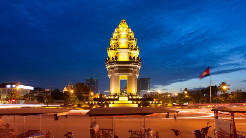 Independence Monument Has Form Of A Lotus Shaped Stupa