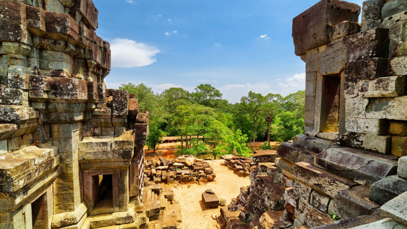 Takeo Is A Khleang Style Stone Shrine Worshiped By Shiva