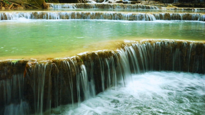Crystal-clear Water At Kuang Si Waterfalls