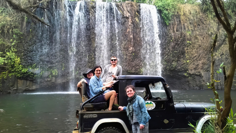 Day 16 Tourists Taking Pictures With Tad Moun Waterfalls