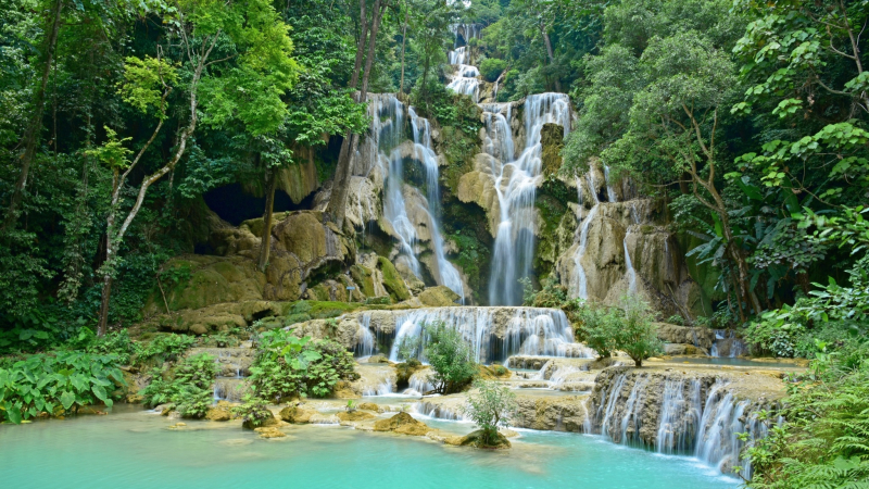 Day 7 Marvel At The Crystal Clear Water At Kuang Si Waterfalls