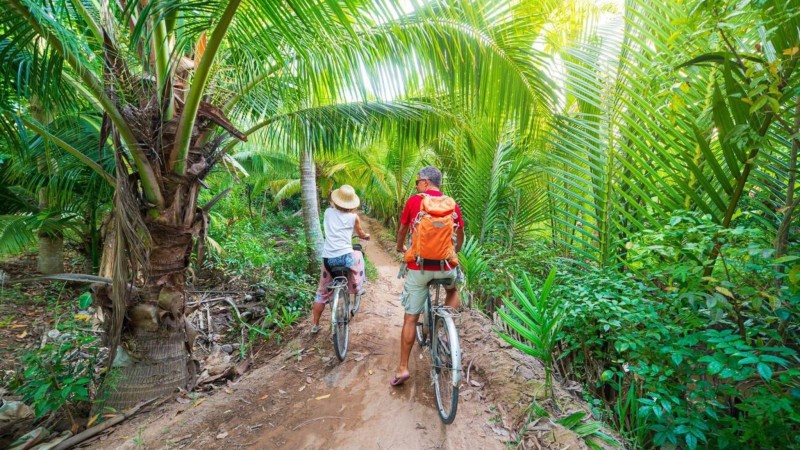 Day 1 Cycle Along The Scenic Trail Through Lush Tropical Greenery