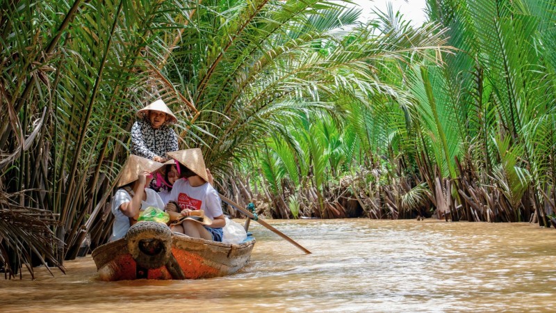 Day 4 Start The Day With A Scenic Boat Ride Through Cai Be’s Coconut Lined Canals