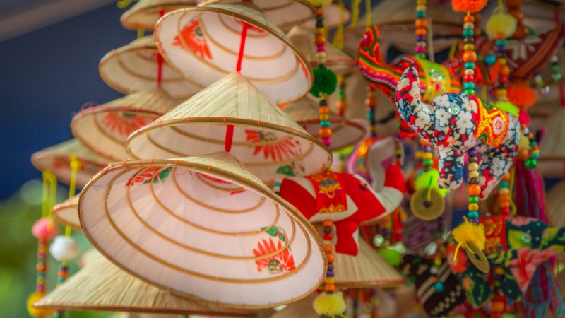 Find Charming Conical Hats Displayed As Meaningful Vietnamese Souvenirs
