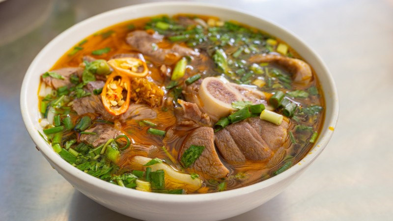 Savor Steaming Bowl Of Hue Beef Noodle Soup Packed With Aromatic Spices
