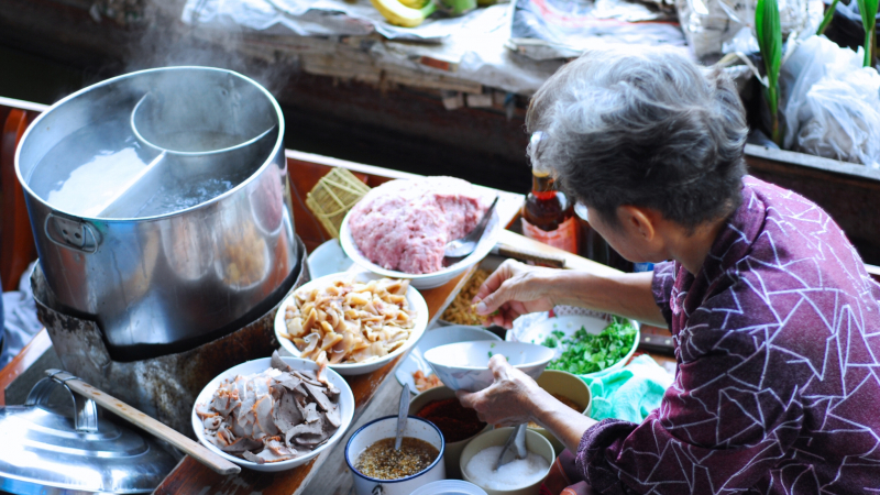 Day 3 Sample Street Cuisine Made By Local On The Long Tail Boat