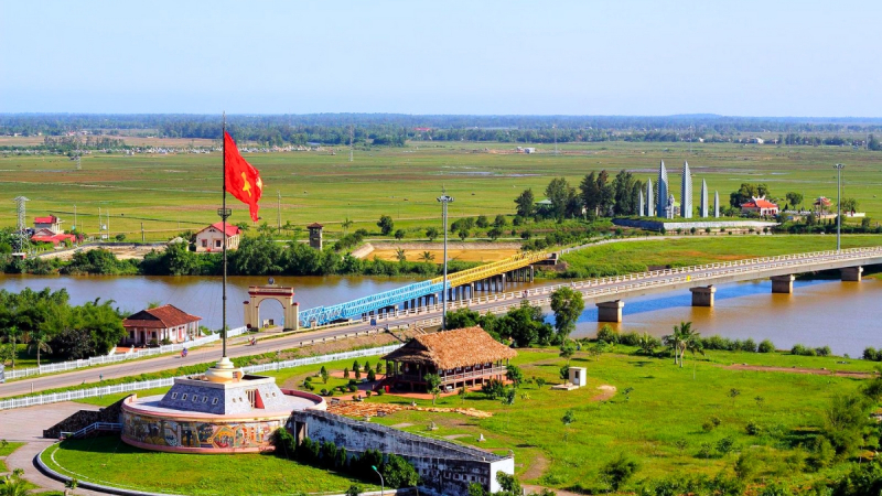Historical Cluster Of Hien Luong Bridge Ben Hai River