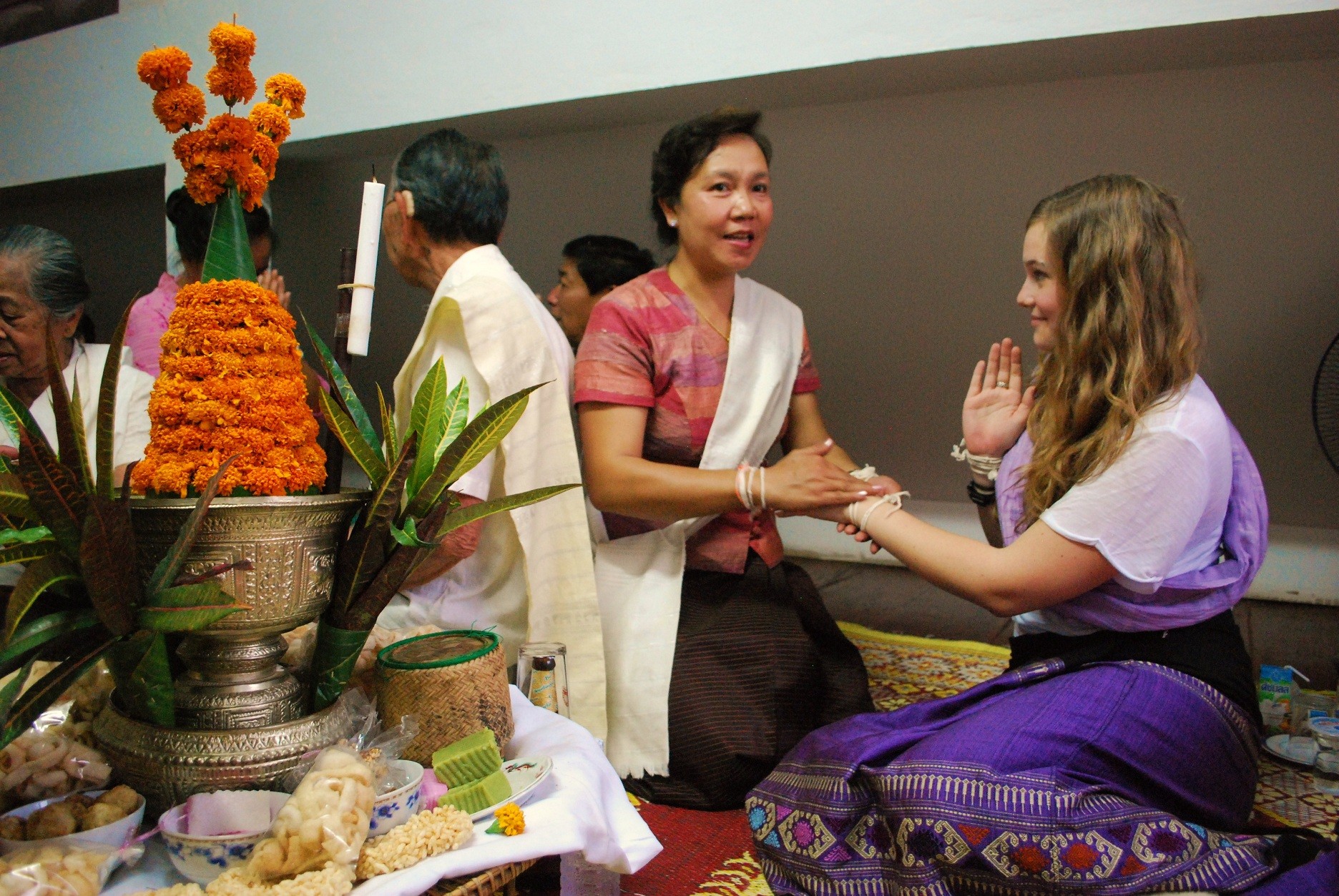 Day 7 Recieving Bessing At Baci Ceremony