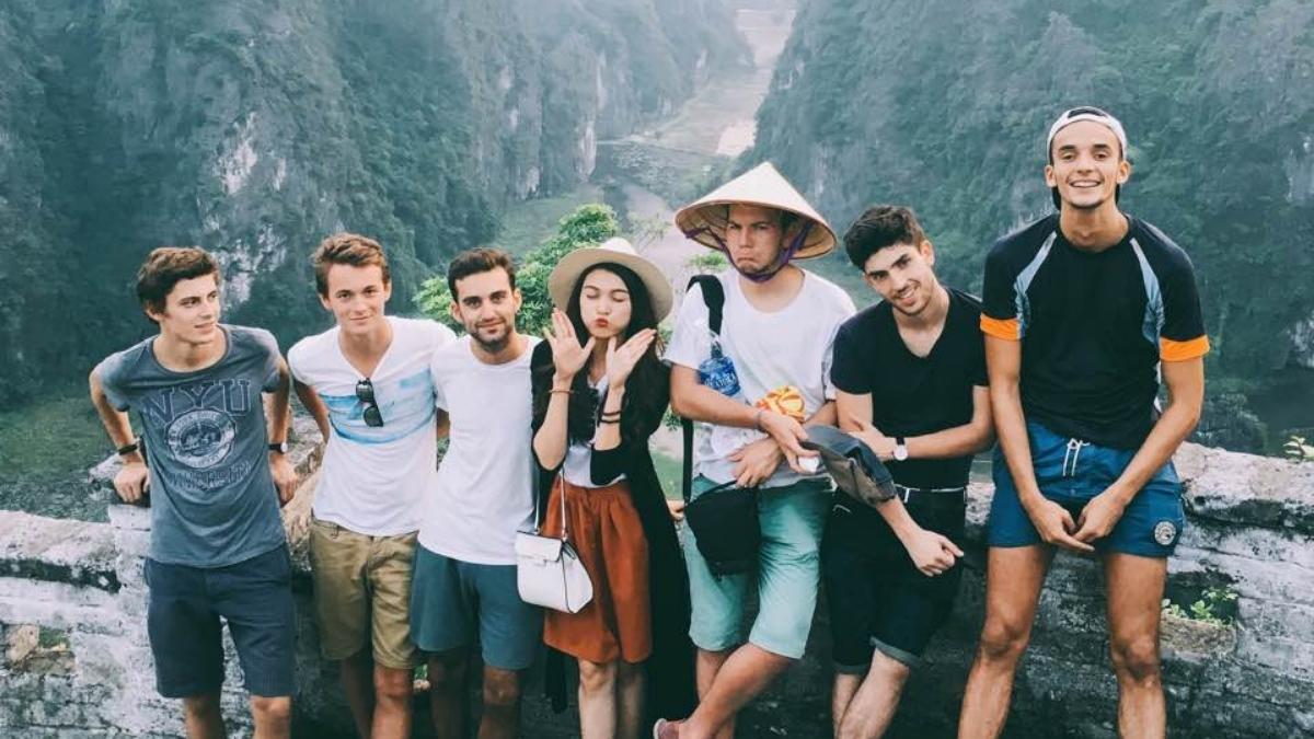 Tourists visit ancient Ninh Binh together
