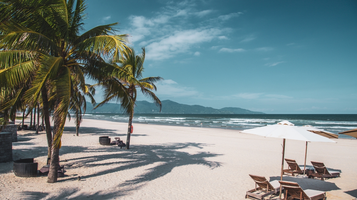 Enjoy the crystal-clear water at My Khe beach