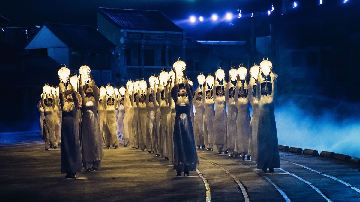 Performers In Ao Dai Creating Stunning Visual Arts