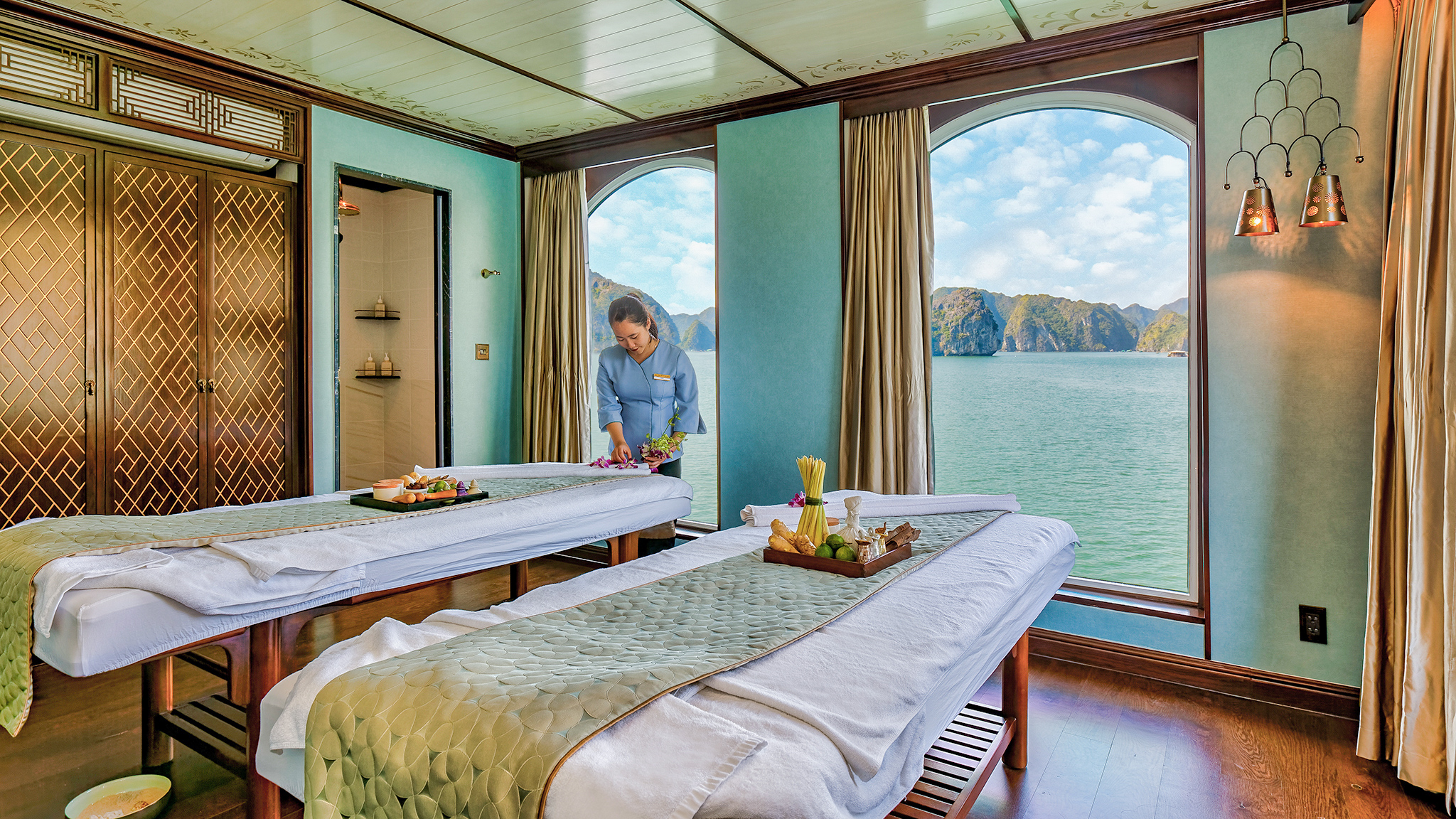 Spa room with gorgeous views