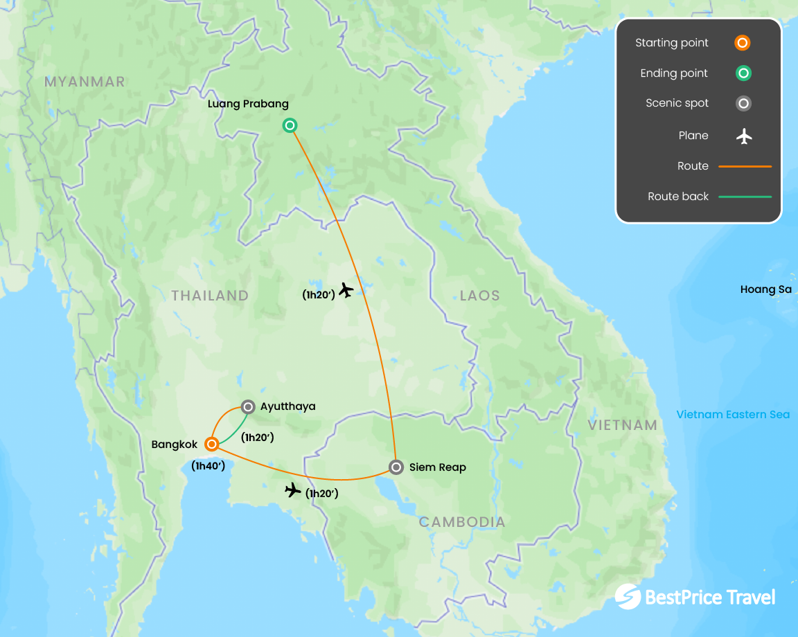 Colorful Capitals (Thailand, Cambodia & Laos) 12 Days