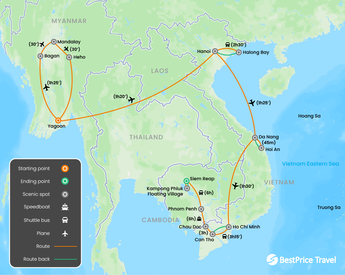 7 Highlights Of Myanmar, Vietnam & Cambodia 21 Days