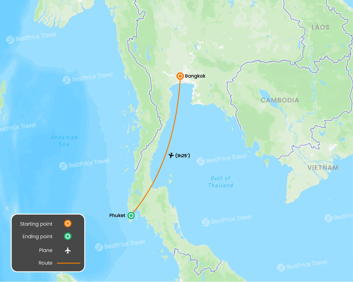 Romantic Getaways in Thailand 8 days Map