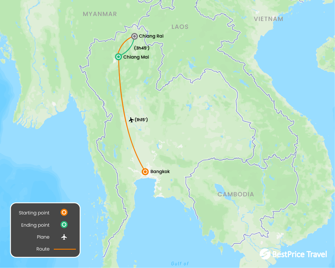 Enjoyable Family Private Trip to Thailand 9 days Map