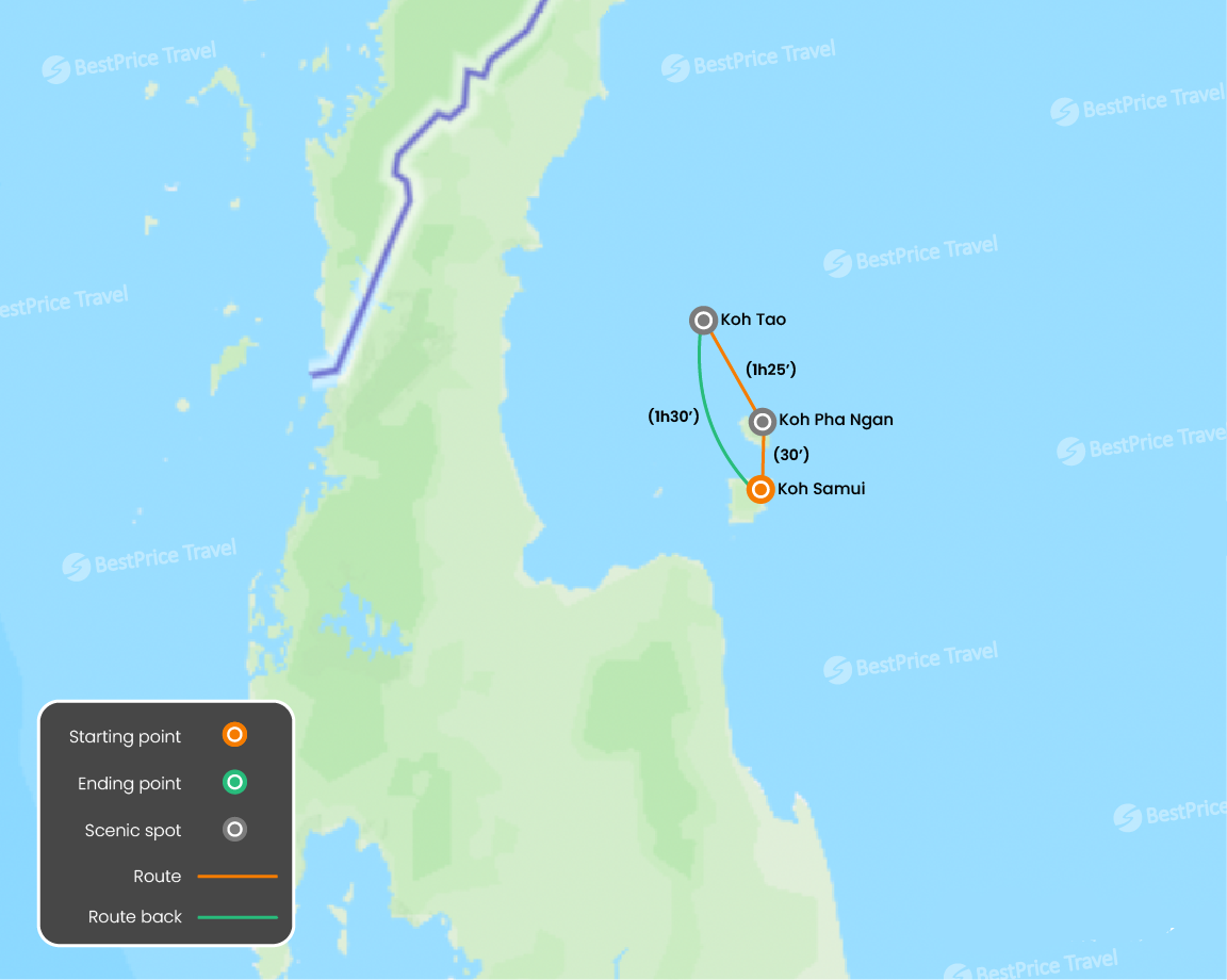 Koh Samui Luxury Beach Escape 7 days Map