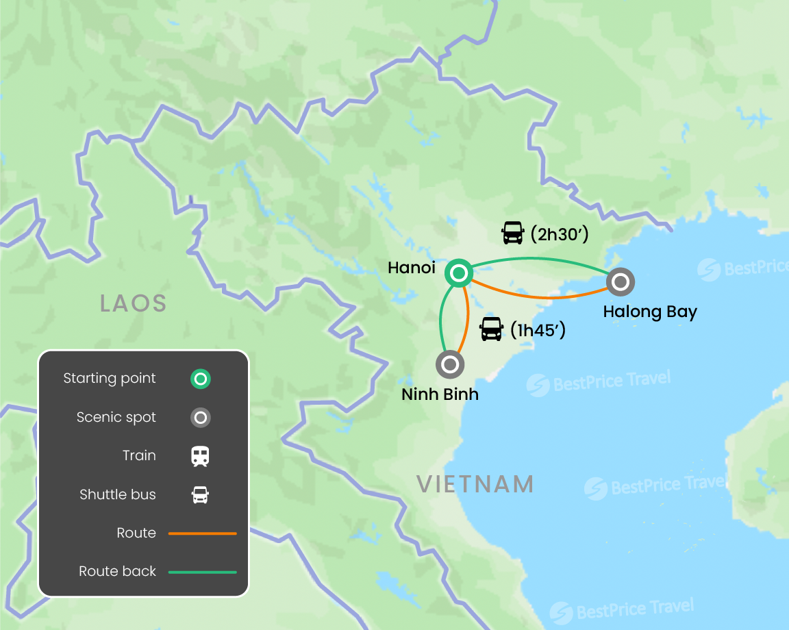 North Vietnam Luxury Golf Package 7 days Map
