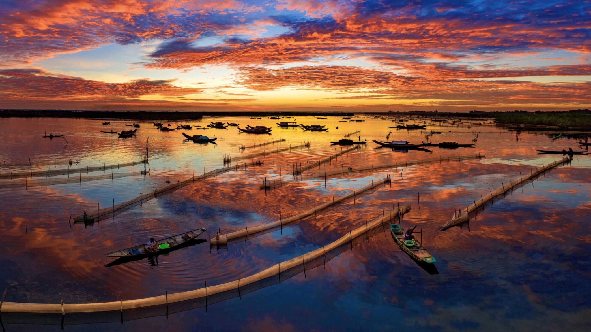 Day 5 Cruise The Tam Gian Lagoon On A Traditional Boat At Sunset