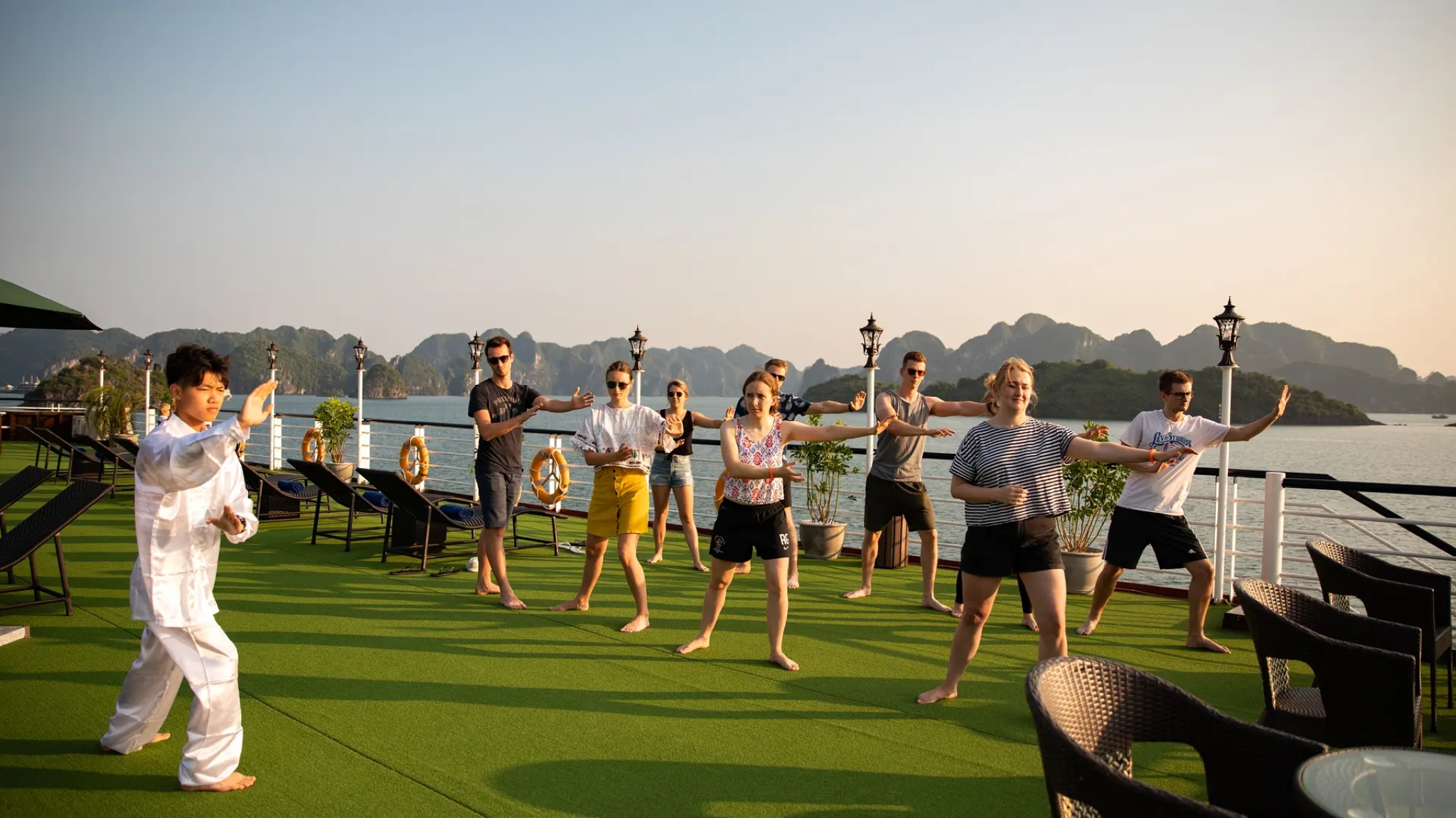 Day 4 Experience Morning Tai Chi Class On Sundeck
