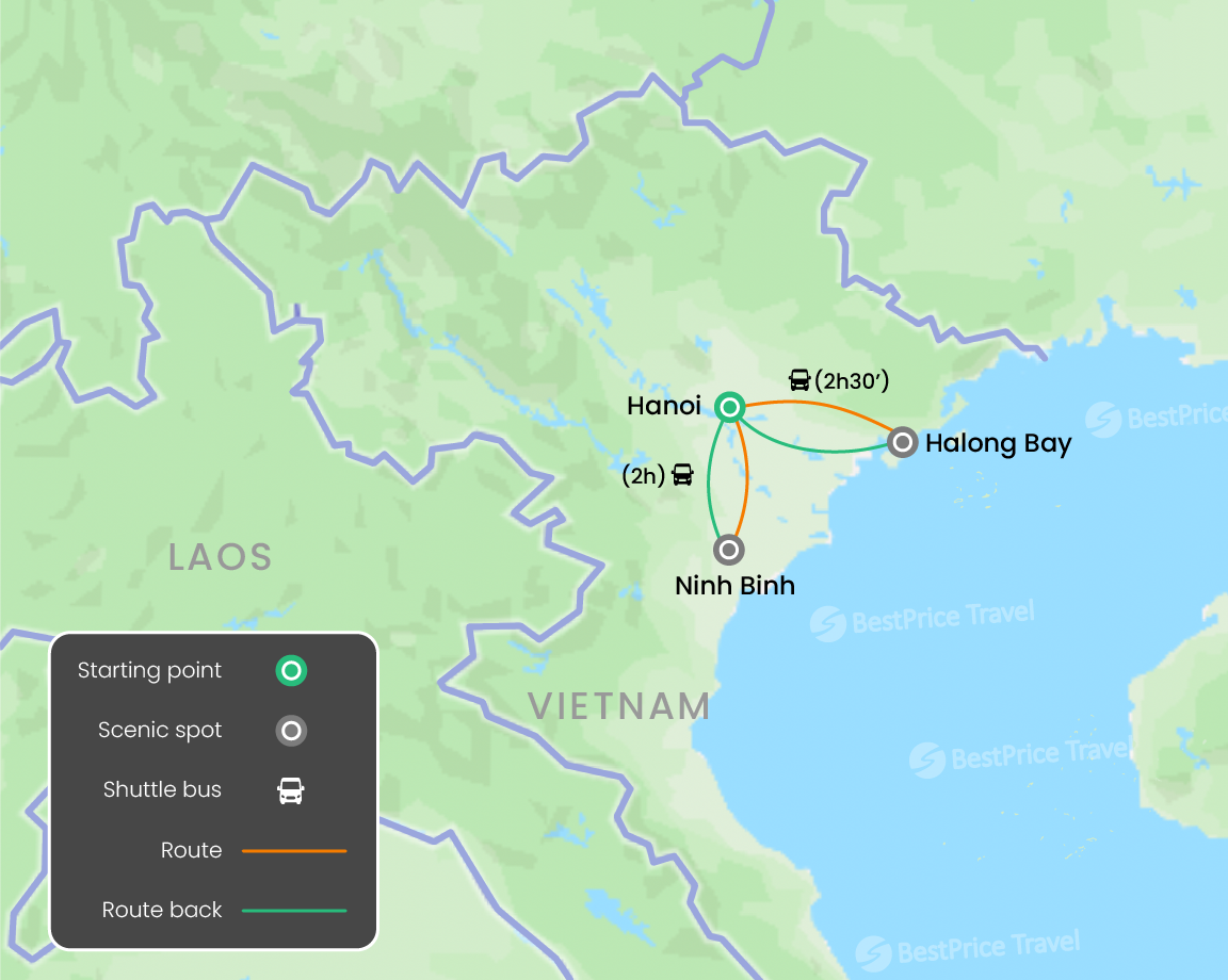Vietnam Traditional Therapies and Natural Wonders 8 days Map