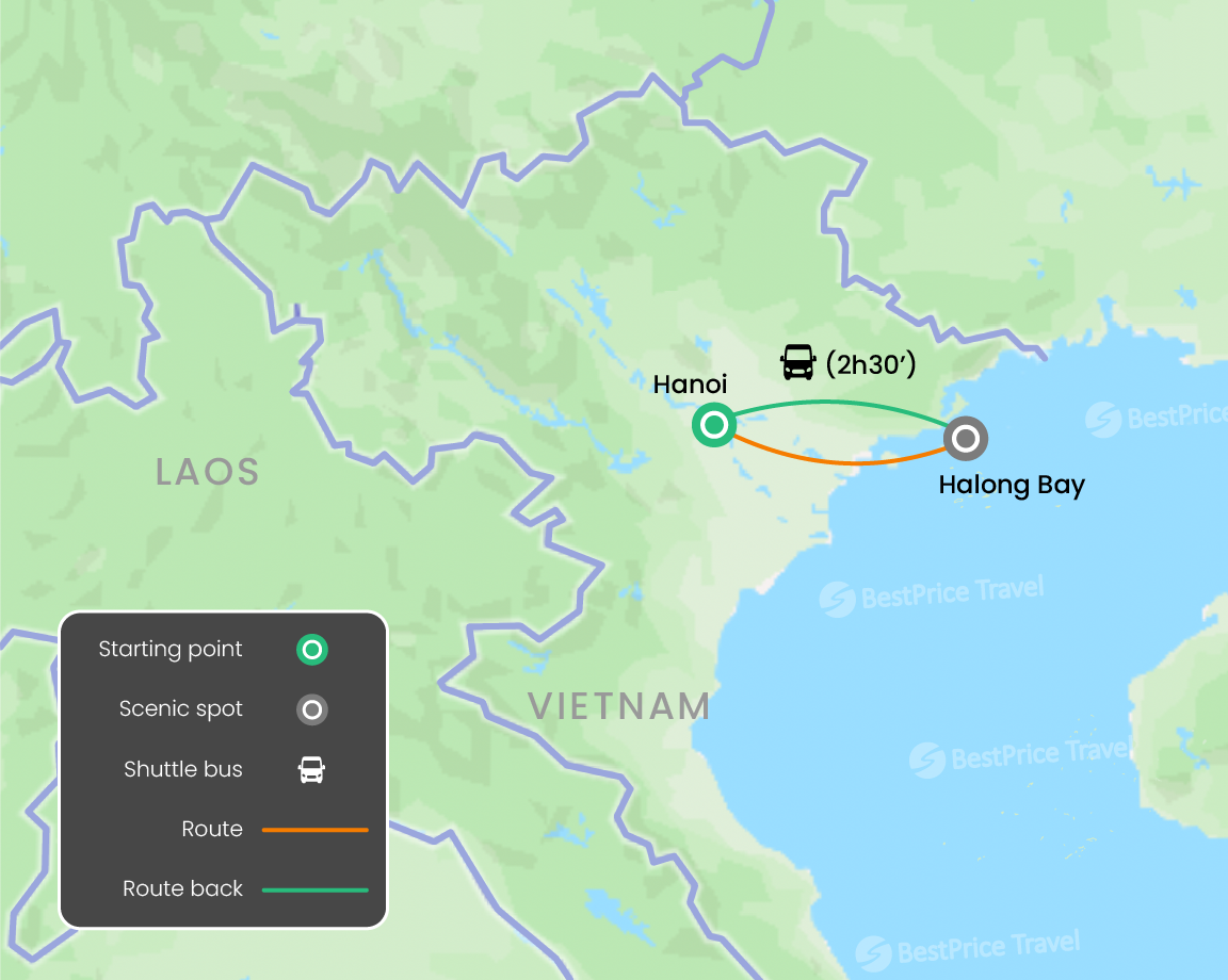 Hanoi - Ha Long Family Heritage Journey 4 days Map