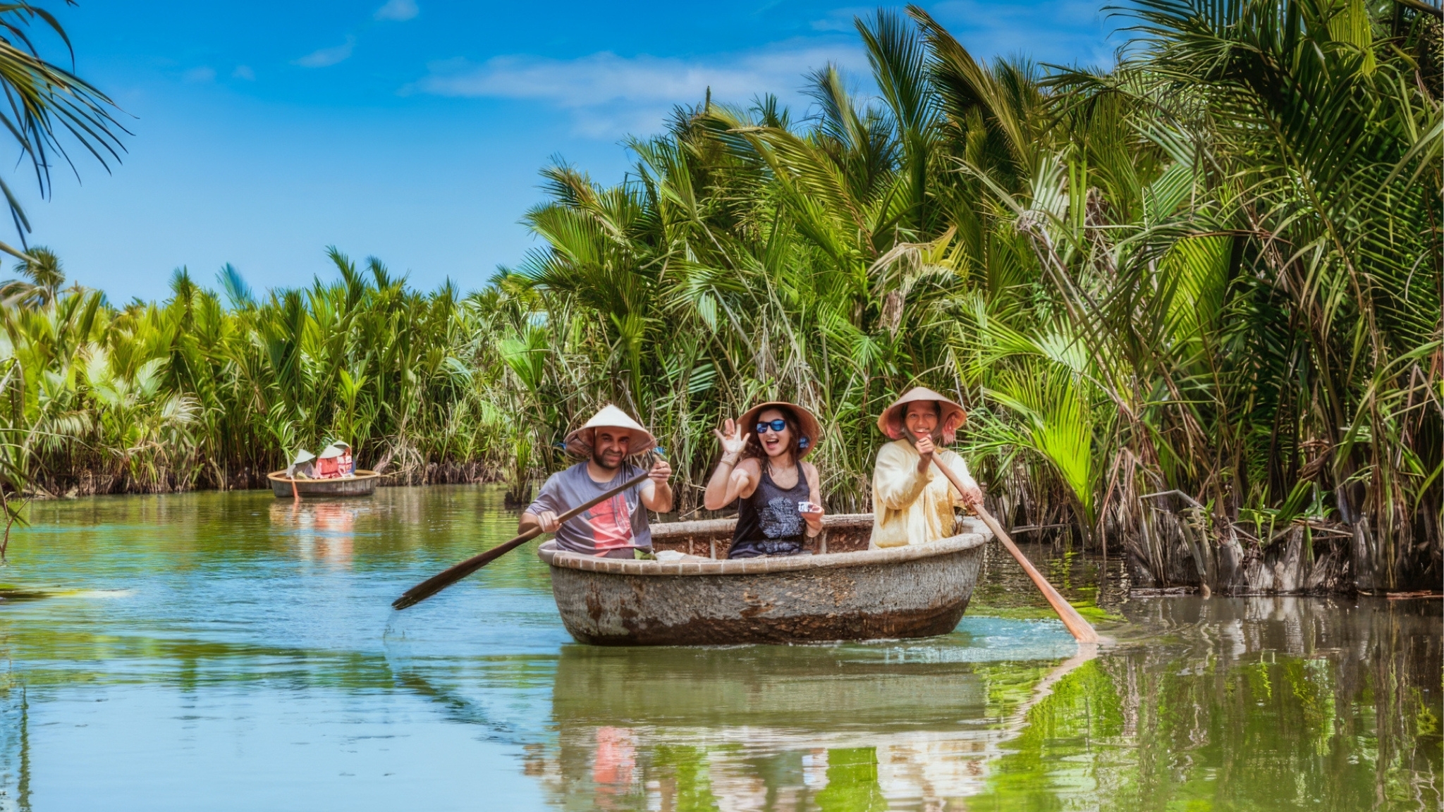 Day 5 Glide Gently Across Water In A Round Bamboo Basket Boat