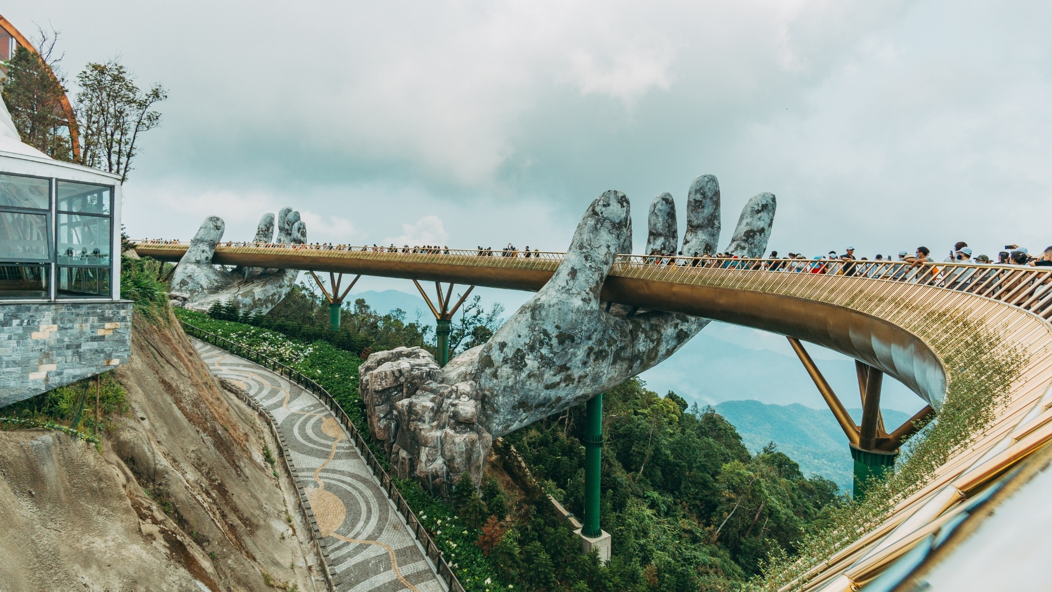 Day 2 Walk Across The Iconic Golden Bridge Held By Majestic Stone Hands