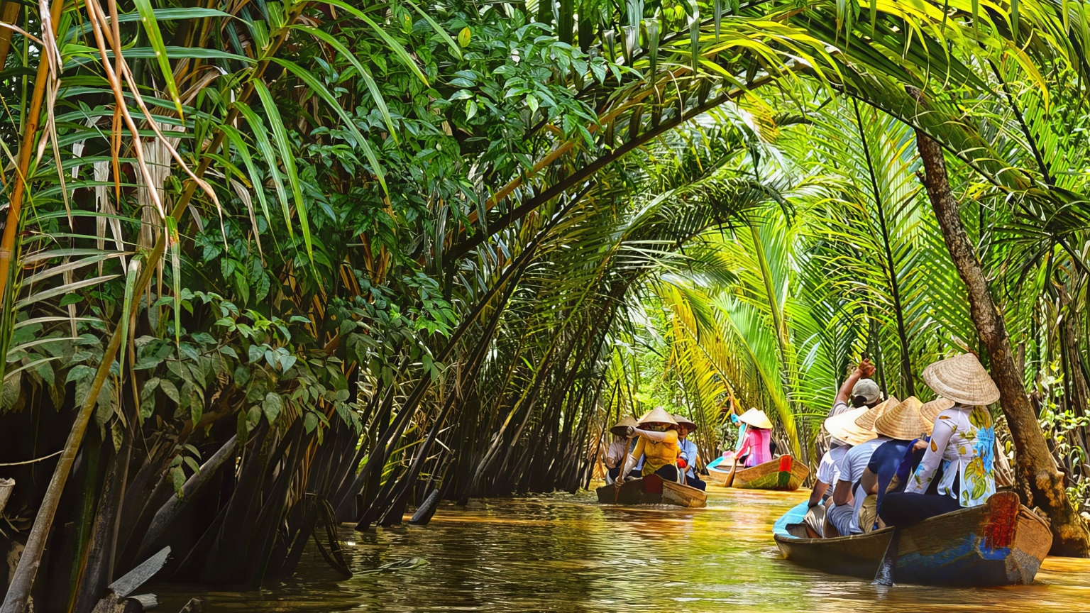 Day 3 Board A Traditional Wooden Boat And Cruise Through The Mekong Delta&rsquo;s Peaceful Canals