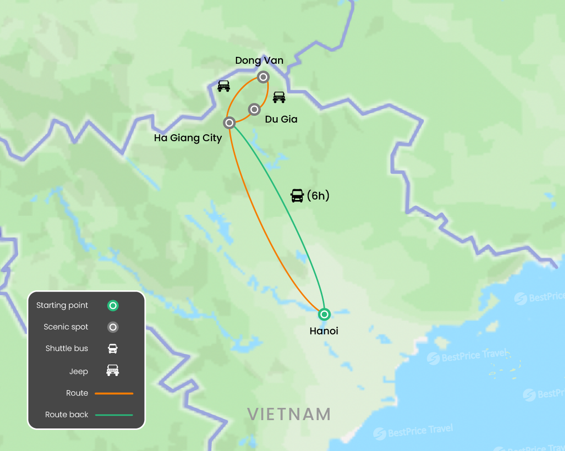 Ha Giang Jeep Tour 4 Days Quan Ba, Ma Pi Leng Sky Path & Waterfalls