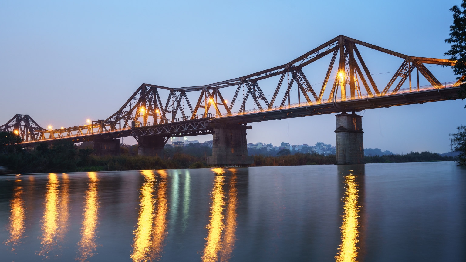 Crossing The Iconic Long Bien Bridge