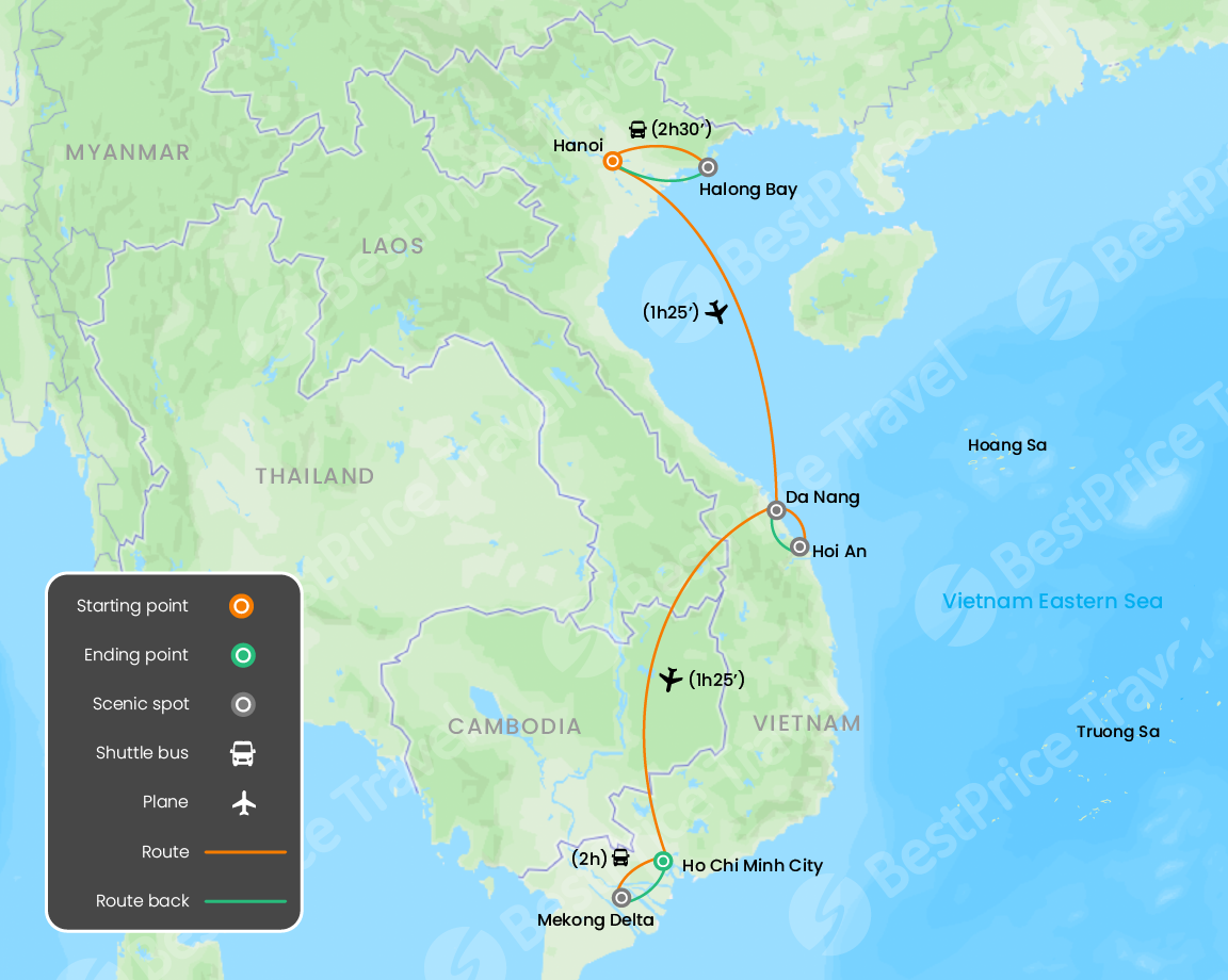 Flavors of Vietnam: 9 Days of Culinary Delights Map